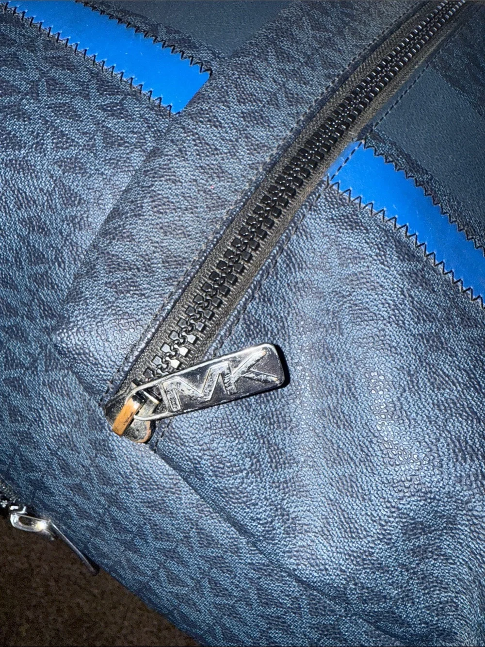 Michael Kors Men’s Black Backpack with Blue Stripe